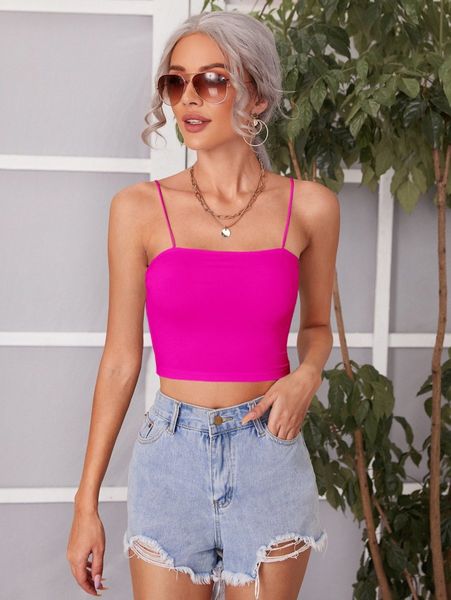 

form fitted solid cami e0n6#, White