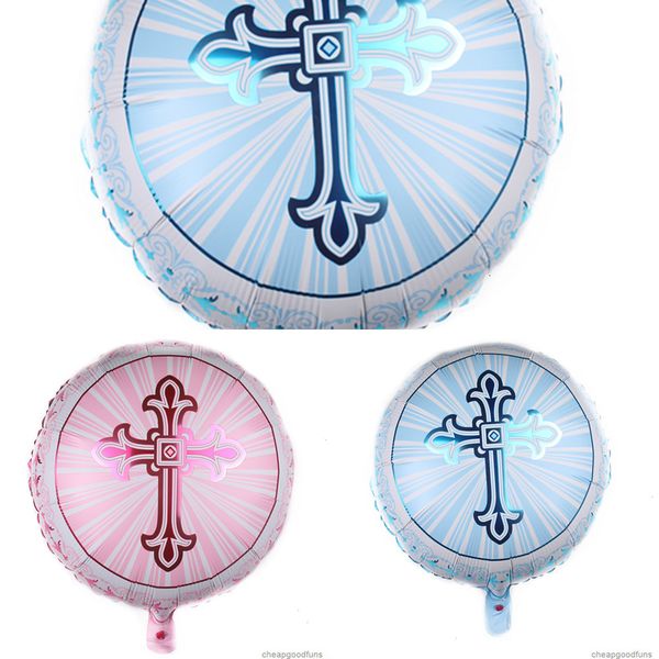 

u factory round crucifix foil balloon balloons cross helium decorations balls thanksgiving easter party supplies 1u