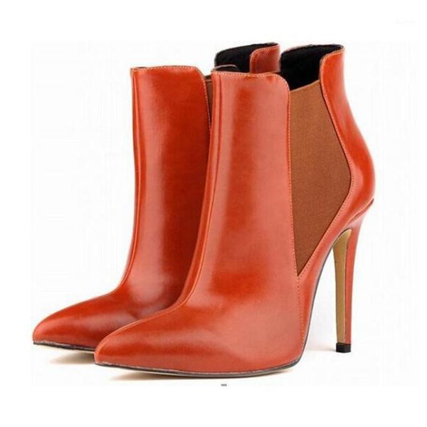 

nice fashion soft fine oil leather high heel ankle women boots ladies autumn winter warm boots shoes plus size w8181, Black