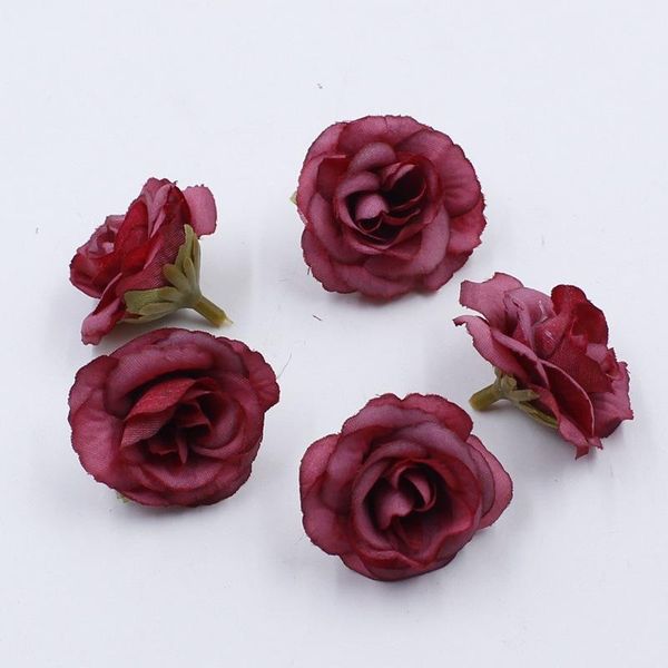 

10 шт 4 cm искусственные цветы шелковый роуз глава для венчания семьи украшения партии diy венок scrapbook обувь hat bbyijv garden2010