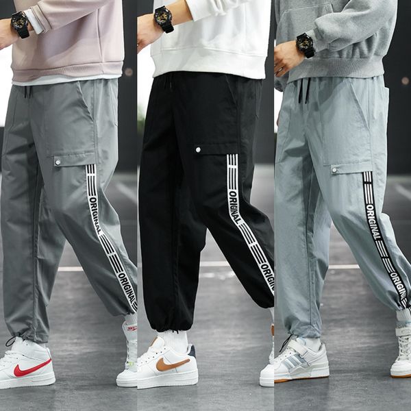 

осенью модно балахоны комбинезоны 9 вскользь 9-точечная брюки мужских корейские мод универсальных спортивной случайной брюки 9-точечная гетр, Blue