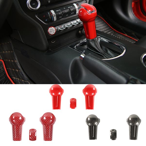 

abs car gear shift knob head cover full shell for ford mustang 15+ interior accessories