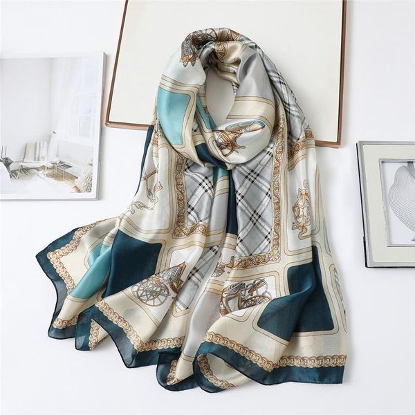 

new four seasons artistic shawl scarf net red famous scarf sunscreen beach towel hijab scarfs for ladies shawl plaid, Blue;gray