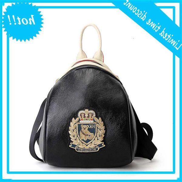 

2020 new color contrast leather backpack for women