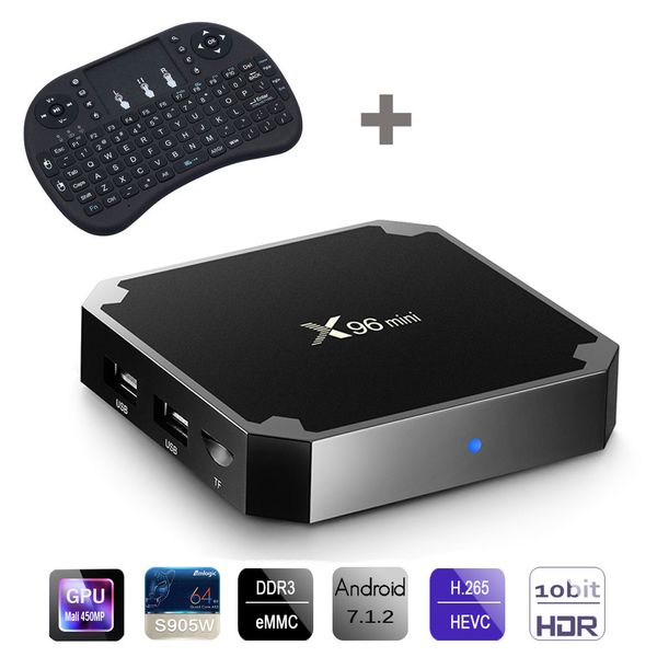 

1 piece x96 mini smart android tv box 1gb/8gb 2gb/16gb amlogic s905w quad core 2.4g wifi 4k set box