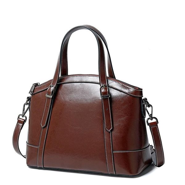 

natural skin handle messenger bags women casual fashion office ladies crossbody handbag genuine leather tote shoulder bag