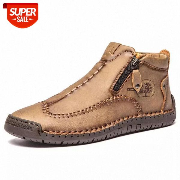 

new spring autumn handmade men's boots leather ankle boots outdoor comfortable casual shoes men's shoes size 38-48 #hm9k