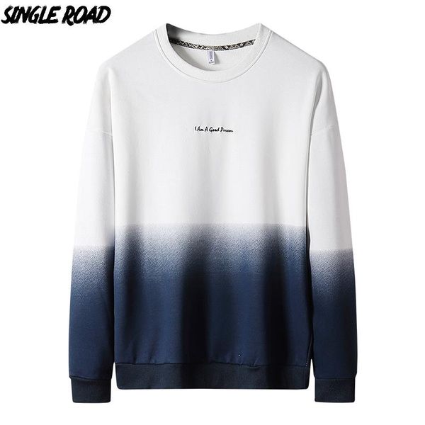 

singleroad oversized crewneck sweatshirt men gradient color hip hop japanese streetwear hoodie men sweatshirts tracksuit male, Black