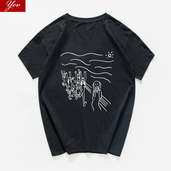 

the scream funny cool loose vintage graphic edvard munch painting novelty streetwear tshirt homme hooded sweatshirt hoodie men t shirt