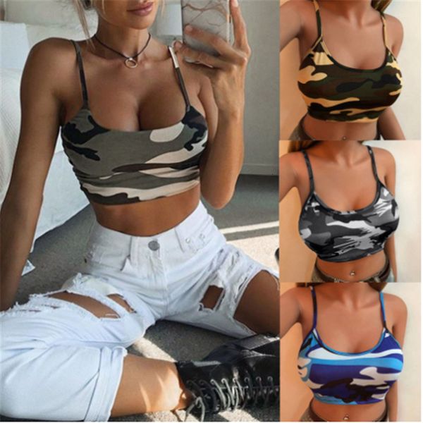 

fashion camouflage print crop backless vest female tank streetwear camis underwear women clothes new 2021