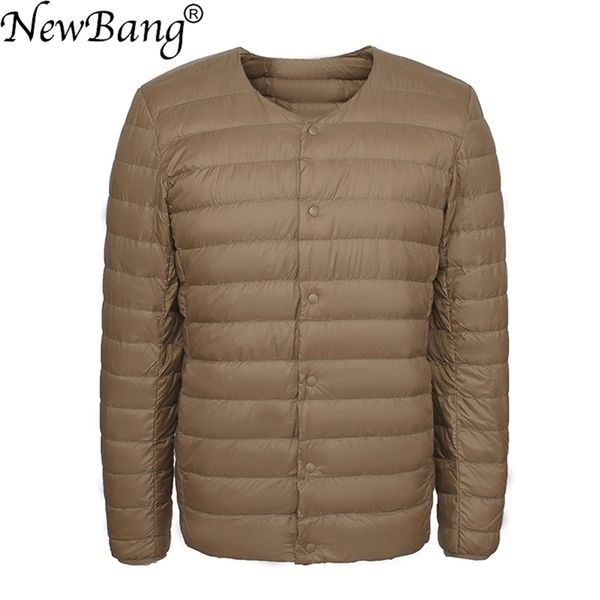 Newbang Marca Men's Down Jacket Ultra Luz Down Jacket Men Slim Windproof Lightweight Lever Liner 201225