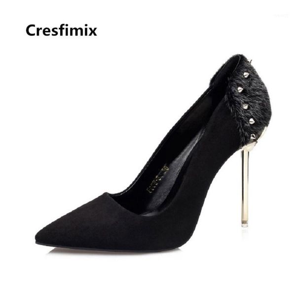 

dress shoes cresfimix tacones altos women fashion comfortable street stylish black with rivet lady casual party night club b25991
