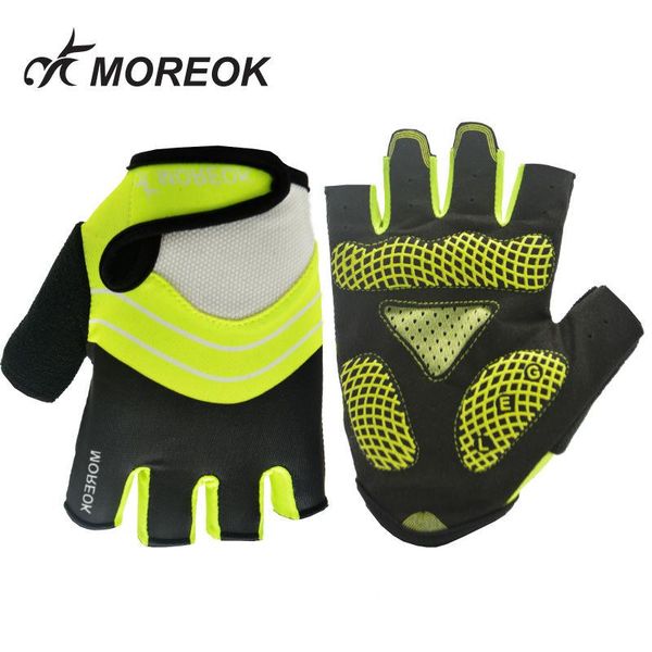 

moreok summer cycling gloves men women sports half finger slip gel pad motocross road mountain bike mtb bicycle gloves wmtwff yyysports, Black