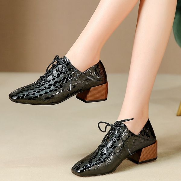 

22-26 2021 genuine in length women's standard stone toe shoes female foot fr5q, Black