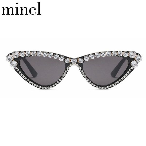 

sunglasses 2021 crystal cat women vintage brand designer silver red transparent flat female glasses uv400 nx, White;black