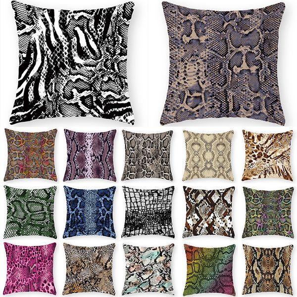 

snake pattern print decorative cushions pillowcase polyester cushion cover throw pillow 45*45 sofa decoration pillowcover 40862