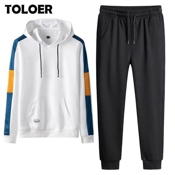 

fitness tracksuit men spring autumn casual harajuku hoodies sets mens 2 pc patchwork sweatshirt+sweatpants male sportswear suits1, Gray