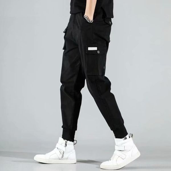 

qghek new spring and autumn men's fashion brand overalls overalls corset harem close small foot guochao street ins pants loose autumn q, Blue