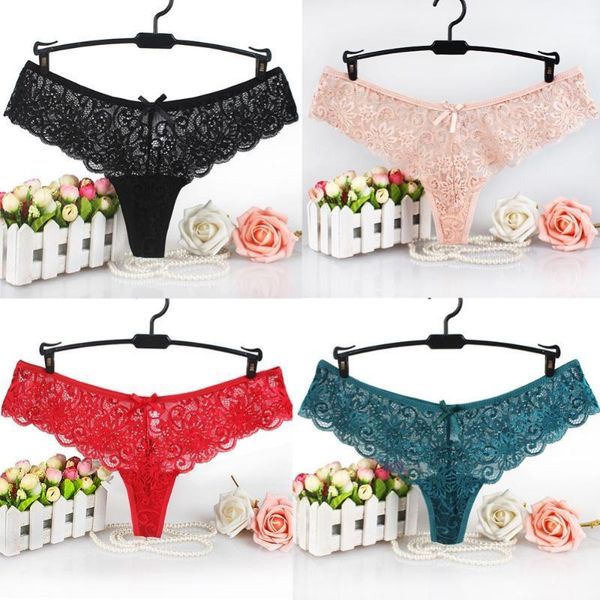 

1pc lace female panties g-string briefs lingerie low waist cotton red black white soft new t-back underwear s-xl1