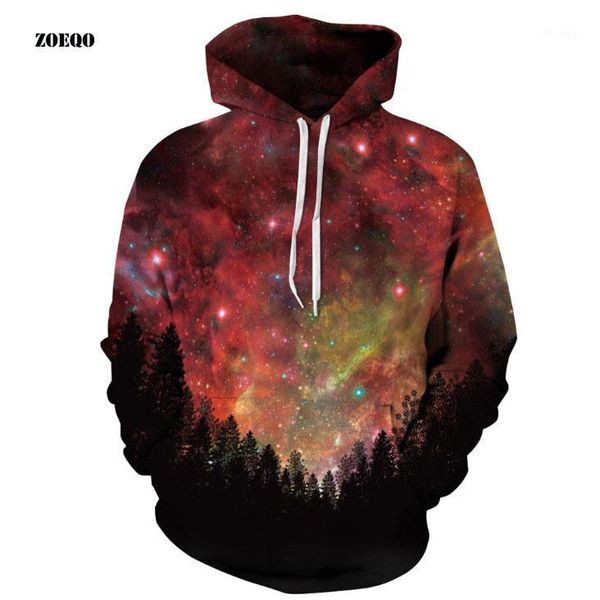 

zoeqo 3d sweatshirts thin hooded hoody star digital print new fashion men/women hoodies with cap print lovers sweatshirts1, Black
