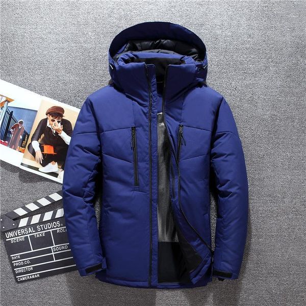 

brand down jacket male winter coat hooded men's down jacket 90% white duck winter coats for male windproof parkas 3xl1, Black