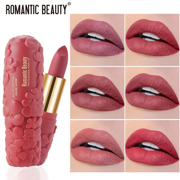 Beleza romântica Matte Lipstick longo matiz Lasting 3,8 g lábios batom dos cosméticos