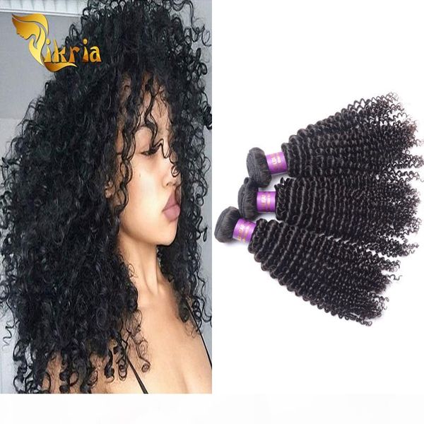 

бразильское virgin ткачество волос 3 шт kinky завитых человеческие волос утками перуанский индийский малазийские монгольские связки крючок в, Black