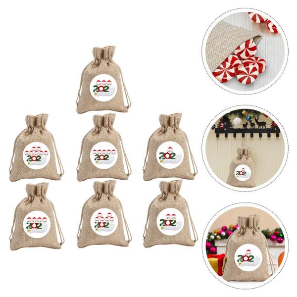 

7 pcs christmas candy bags drawstring candy bag creative storage pouch
