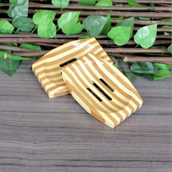 

woodem dish natural bamboo dishes tray soap rack plate portable soaps container bathroom storage box owe2041