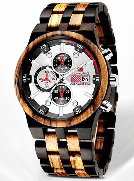 

natural wood watch for men calendar date luminous pointer mens solid wooden wristwatch real sandalwood quartz luxury creative design watches, Slivery;brown