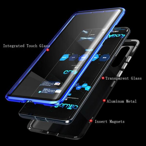 

double sided glass magnetic case for huawei nova 7 se pro 6 6se honor v30 pro 8s alumium metal 360 degree h wmtkxk