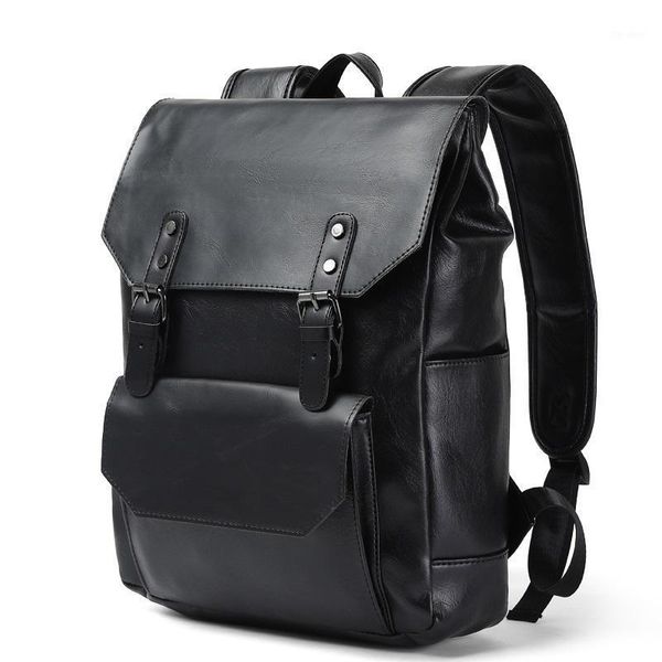 Zaino Crazy Horse Men Leather Vintage Daypack Casual School Book Bag Zaino per laptop da uomo Zaino da viaggio1