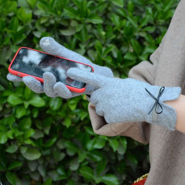 

warm gloves, simple gloves, gloves, cashmere clothes and new women' korean 100 thin touch screen autumn and winter gloves, Blue;gray