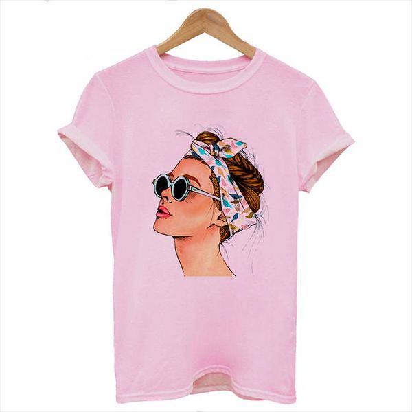 

2020 new fashion cool print female t shirt pink white women tshirts summer aesthetic casual harajuku t shirt femme