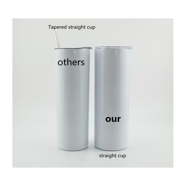 

heat sublimation straight cup 20oz stainless steel skinny insulated tumbler diy straight cups white beer coffee mugs in stock wy949 z9bur