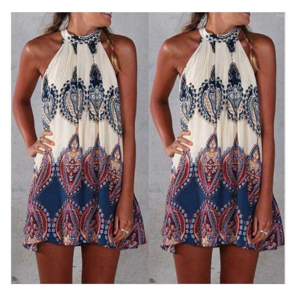 

women's summer casual sleeveless round neck printing dating vocation shopping work travel beach short dresses1, Black;gray