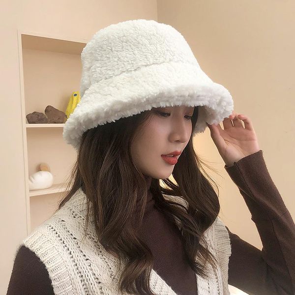 

women hat solid wool fur warm female cap faux fur winter bucket hat for women outdoor sunscreen sun panama lady 032, Blue;gray