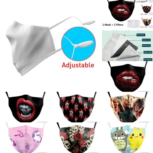 

fabric anti print face unicorn mouth big cover reusable protection dust washable masks