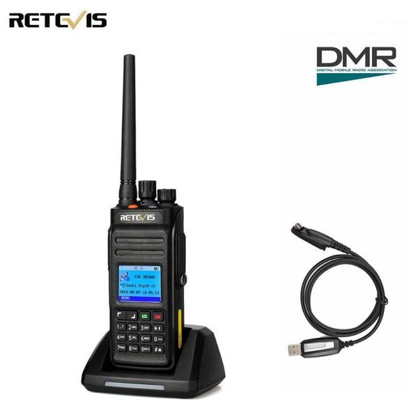 

walkie talkie 1pcs retevis rt83 high power dmr digital radio (gps) ip67 waterproof uhf 400-470mhz digital/analogue two way radio1