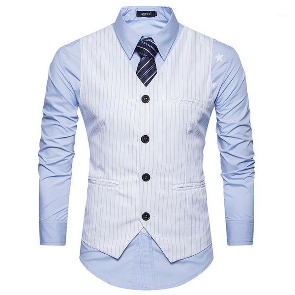

hoho new european code 2019 male single-breasted suit ma3 jia vest1, Black;white