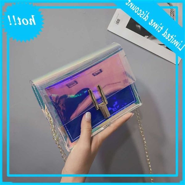 

summer small korean fashion mini versatile laser messenger jelly chain shoulder bag