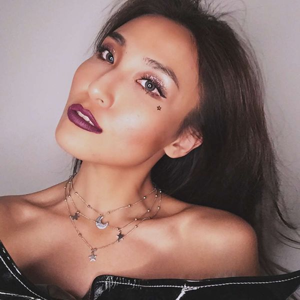 

fashion street snecklace personalized new multi-layer women's necklace star moon pendant clavicle chain, Silver