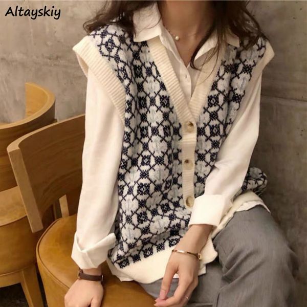 

vests women single breasted knitted ulzzang bf street style chic fashion student outwear casual autumn cool soft lovely retro 1023, Black;white