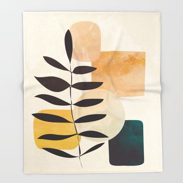 

abstract coral fleece design abstract element greenery blankets sofa throw blanket 125x200 fleece bed throws
