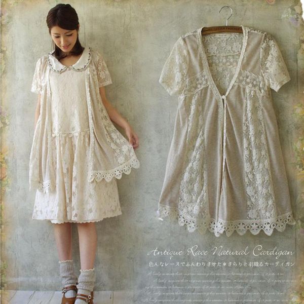 

japanese mori girl sweet shirt women cute perspective embroidery button short sleeve lolita female blouses shirt cardigan a0361, White