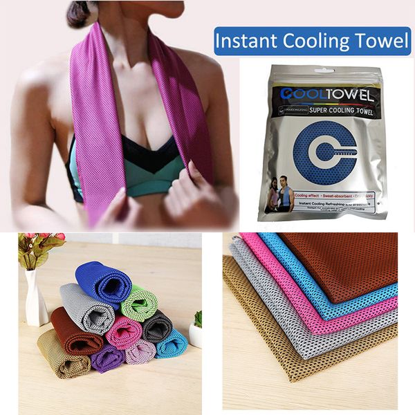 

10 цветов ледяного полотенце 30 * 80см двойных слоев quick dry soft дышащего охлаждения полотенце летняя анти sunstroke спортивные полотенца