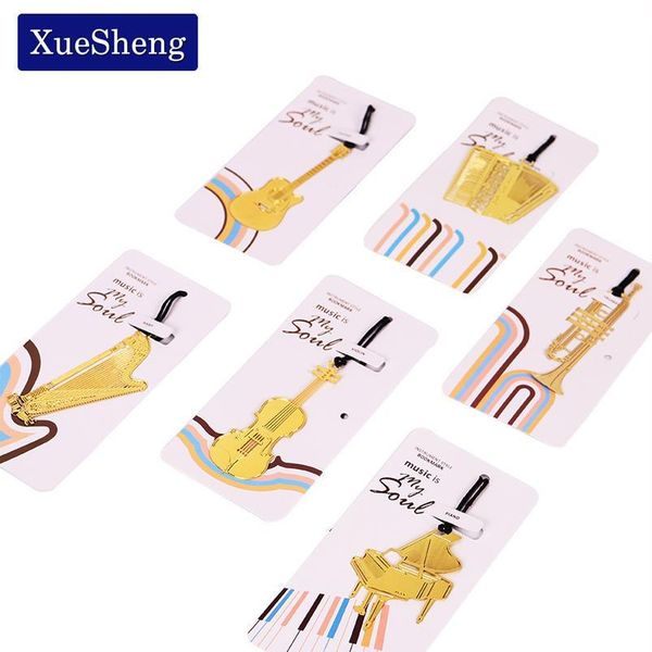 

1pc cute gold metal bookmark fashion music piano guitar bookmark for book creative gift korean st sqcaze