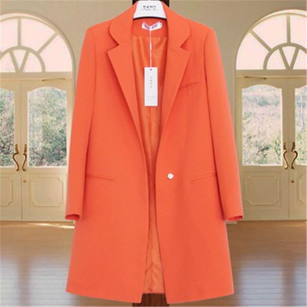 

2020 spring new small suit female korean version of the long section long-sleeved large size suit was thin wild jacket w771, White;black