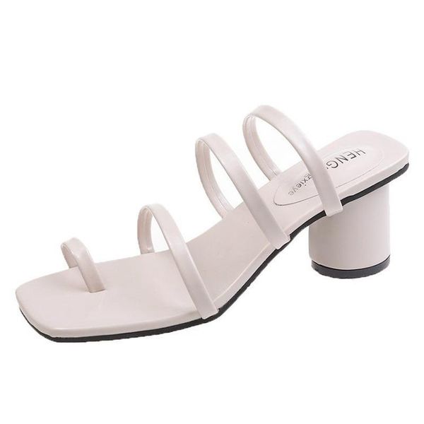 

2021 summer new women's sandals chunky heel high heel fashion women's shoes, Black