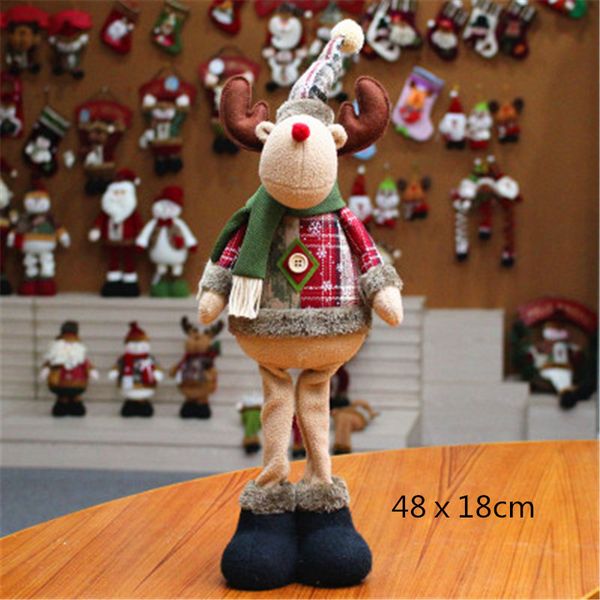 

claus size santa dolls big retractable elk toys figurines christmas gift for kid red xmas tree ornament 2021 new year